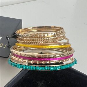 Forever 21 Gold and Multicolor Bracelet Set